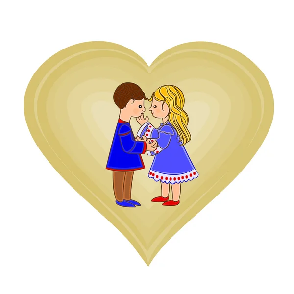 День святого Валентина сердца и дети вектор — стоковый вектор
