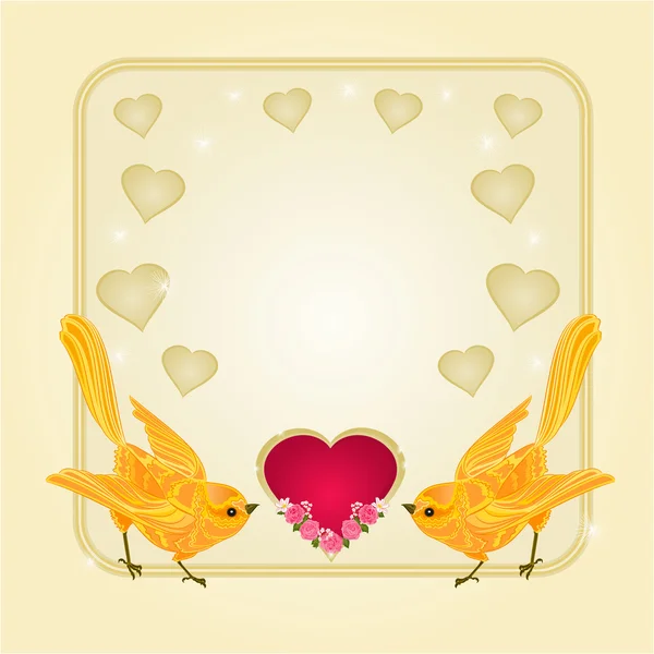 Frame Valentines day hart en jasmijn achtergrond vector — Stockvector