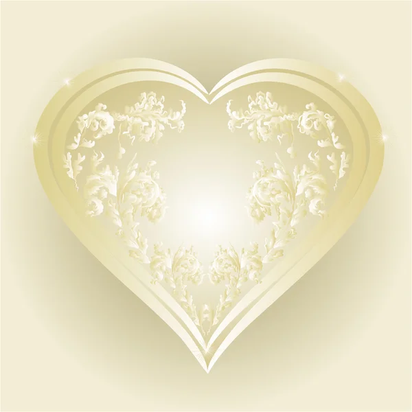 Corazón de oro y plata ornamentos vector — Vector de stock