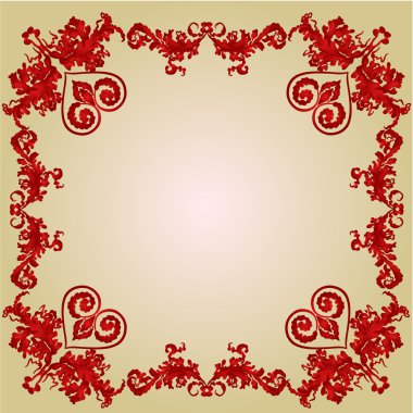 Sevgililer kalpleri ve süs vektör vintage çerçeve