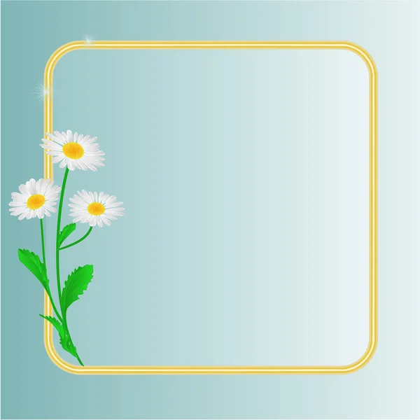 Daisy primavera flor azul fundo espaço para vetor de texto — Vetor de Stock