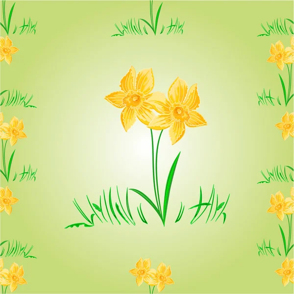 Narciso Pasqua fiore vettore texture senza soluzione di continuità — Vettoriale Stock