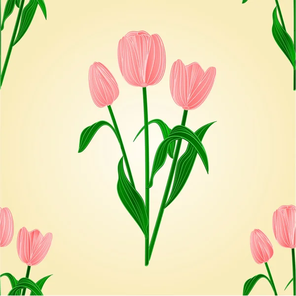 Seamless texture tulips spring background vector — Stock Vector