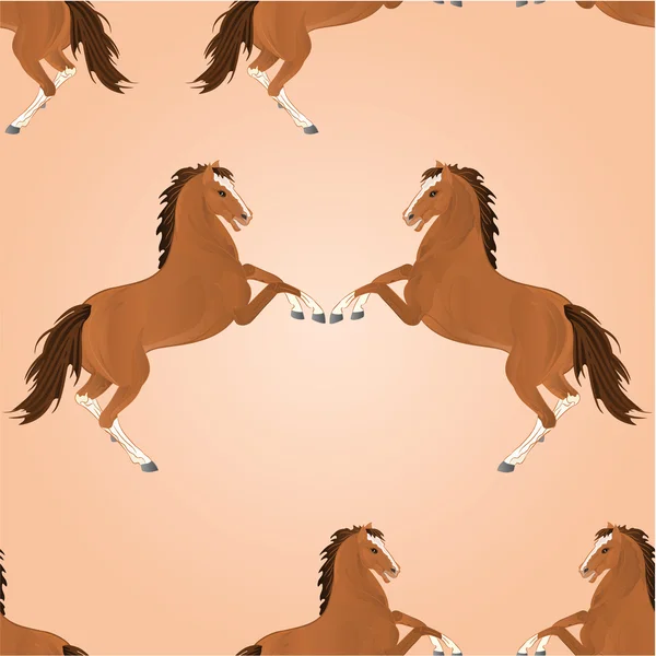 シームレス テクスチャ茶色の馬ベクトル — ストックベクタ