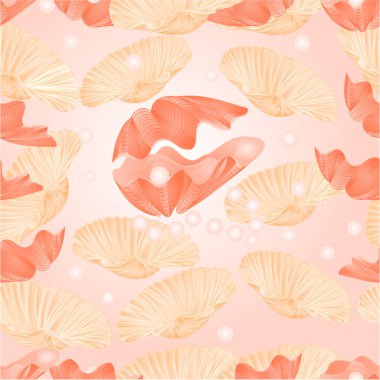 Seamless  texture  shells and pearl  vector