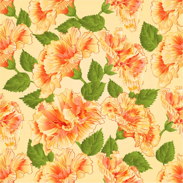 Seamless texture yellow hibiscus vector