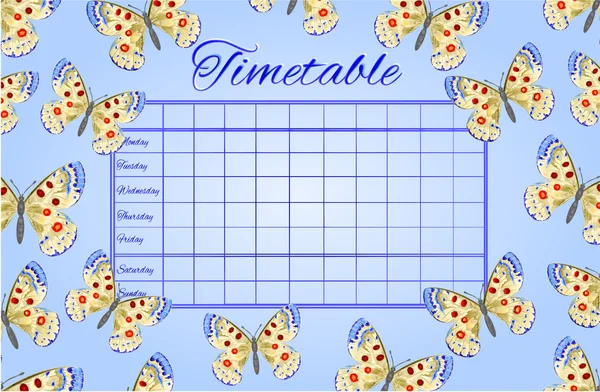 Horario mariposas vector Parnassius — Vector de stock