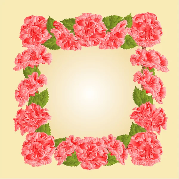 Frame met roze hibiscus vector — Stockvector