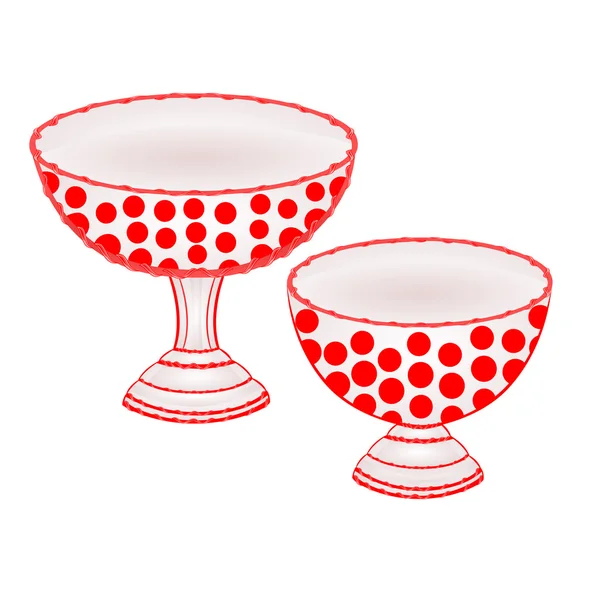 Cups  with red dots vector — Stock Vector