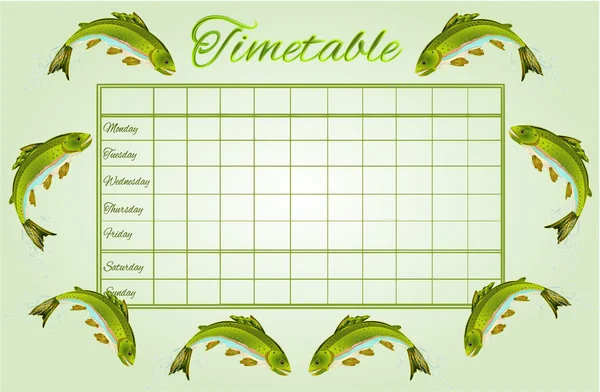 Timetable Rainbow trout vector — Διανυσματικό Αρχείο