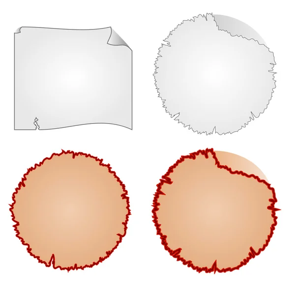 Runde Rahmen oder beschädigte Geräte und zerfledderter Papiervektor — Stockvektor