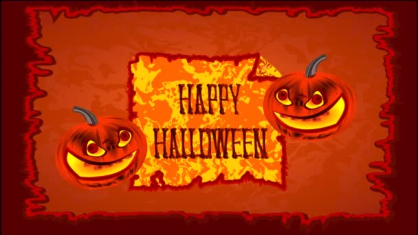 Happy Halloween van vrolijke pompoen — Stockvideo