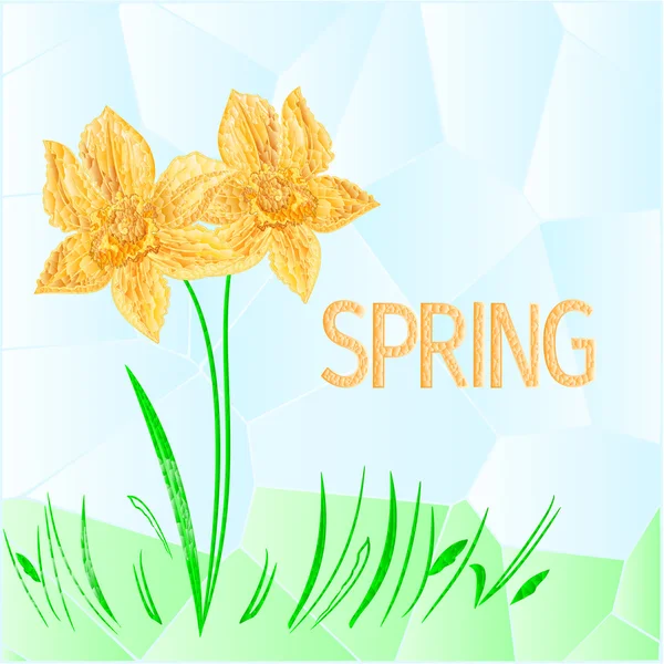 Daffodil polygons spring background vector — Stock Vector