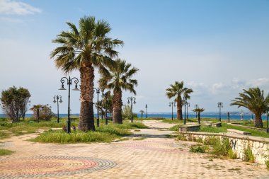Kassandra Yarımadası güvertede. Yunanistan. Halkidikya.