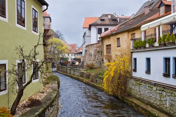 Czech Republic. Cesky Krumlov. The channel of the river Vltava — Stock Photo, Image