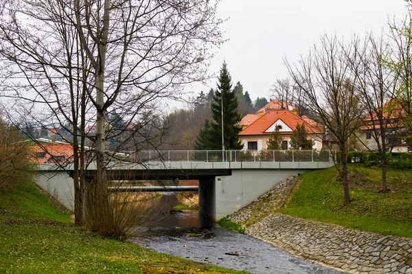 Tschechische Republik. hluboka nad vltavou. Brücke über die Moldau — Stockfoto