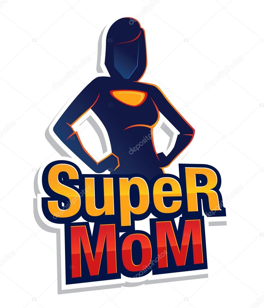 Super mom figure sign and symbol, vector illustration