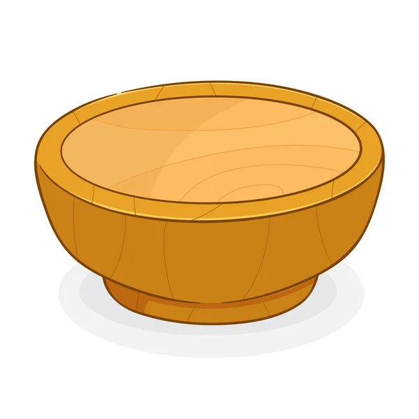 Wooden Bowl Vector Illustration — Stock Vector