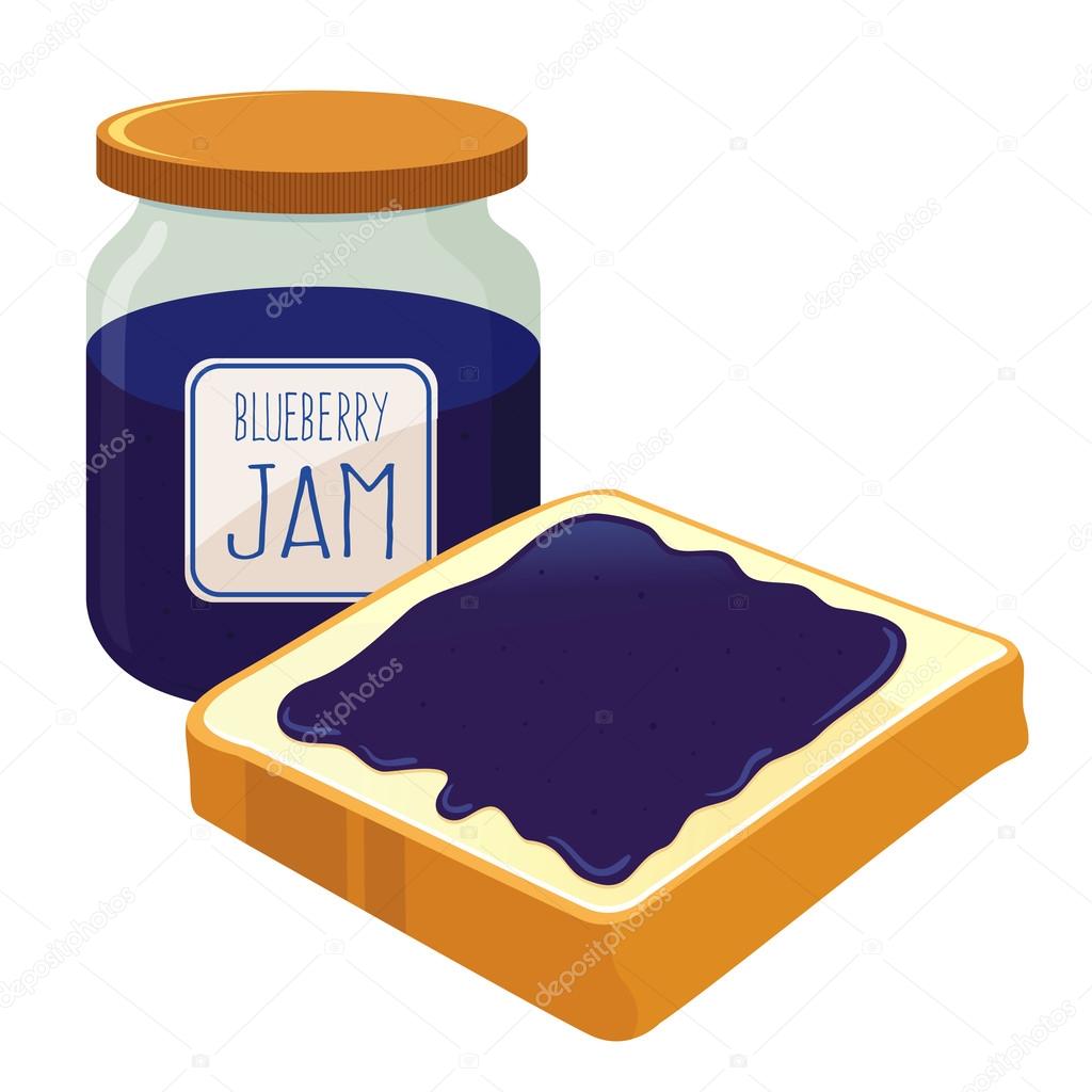 Blueberry Jam Spread on a Bread