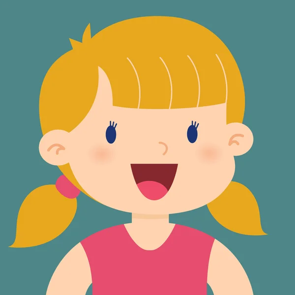 健康和快乐的小女孩 — 图库矢量图片