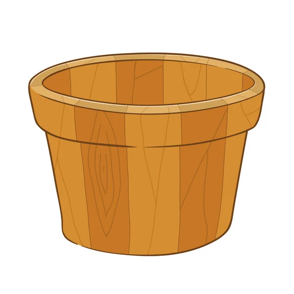 空の木製のバケツ — ストックベクタ