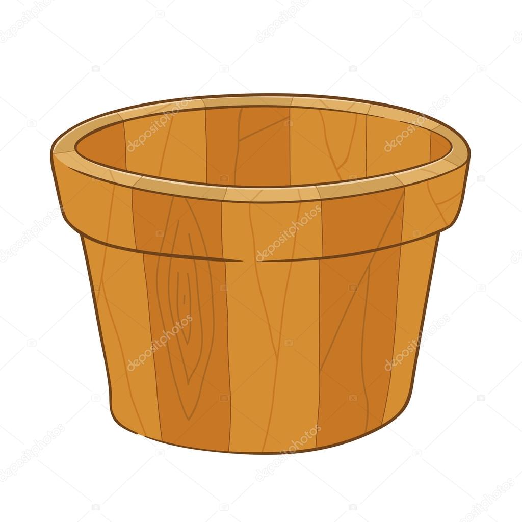 Empty Wooden Bucket