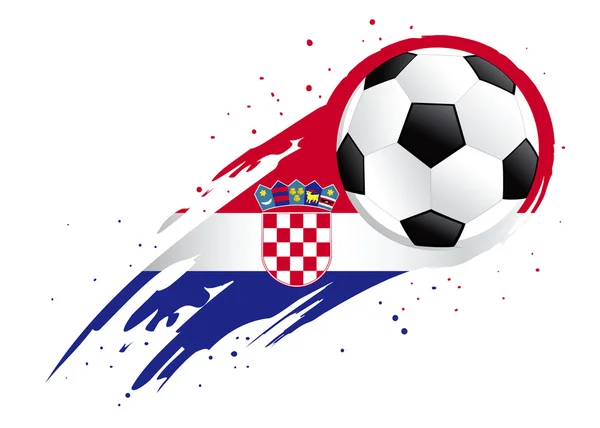 Ballon de football avec abstrait Croatie Insigne Fond — Image vectorielle