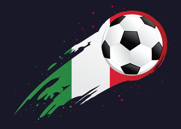Ballon de football avec fond abstrait Italie Insignia — Image vectorielle