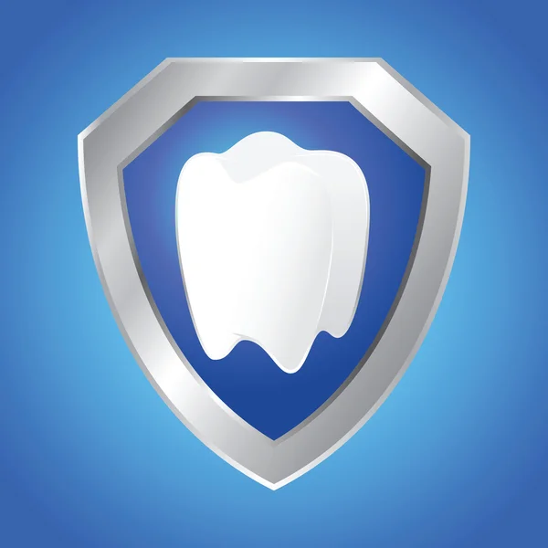 シールド保護歯アイコンのシンボル — ストックベクタ