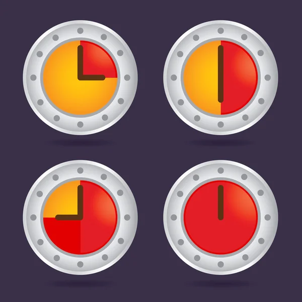 Ensemble d'icônes chronographe temps coloré — Image vectorielle