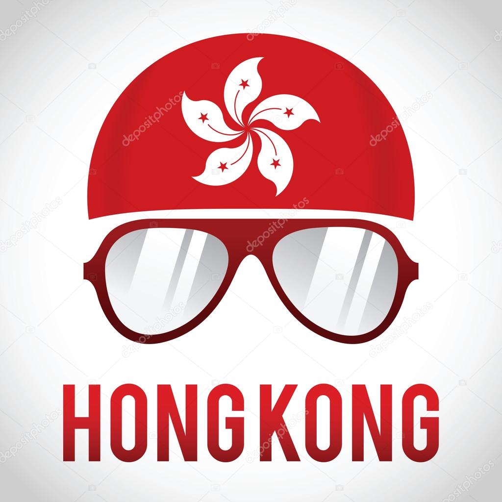 Head band and sunglasses with Hong Kong insignia, vector illustration