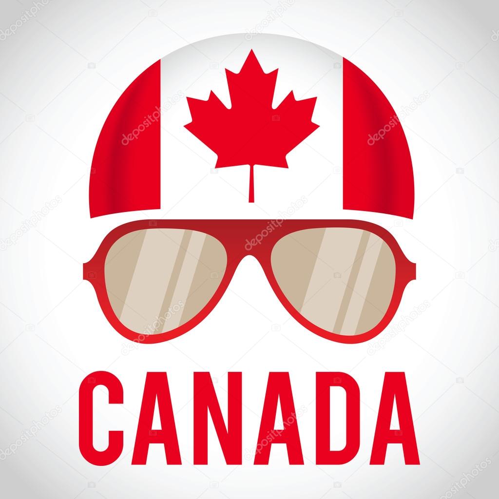 Head band and sunglasses with Canada insignia, vector illustration