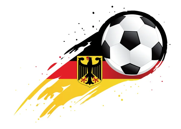 足球与抽象德国徽章背景 — 图库矢量图片