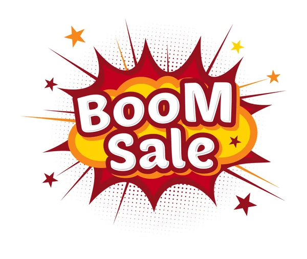 Comic Boom Venda Bang Cartoon Exsplosion —  Vetores de Stock