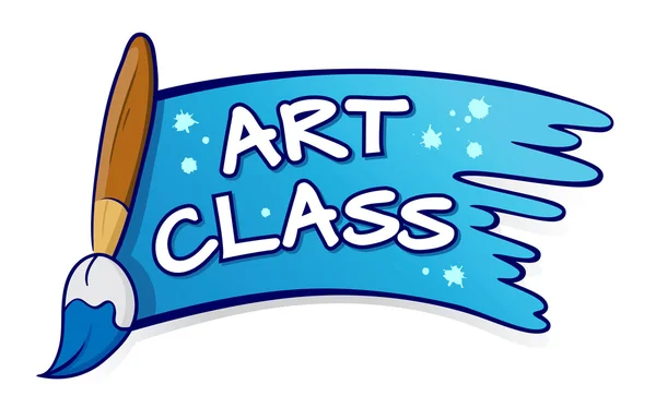 Art Class σημάδι με πινέλο Splatter — Διανυσματικό Αρχείο