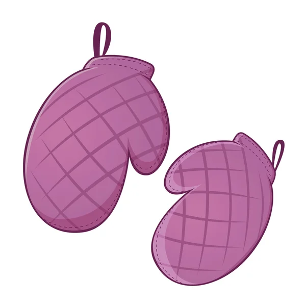 Dos guantes de cocina o manoplas — Vector de stock