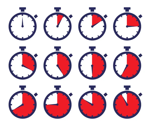 Chronomètres Sport Time Laps Sequence — Image vectorielle