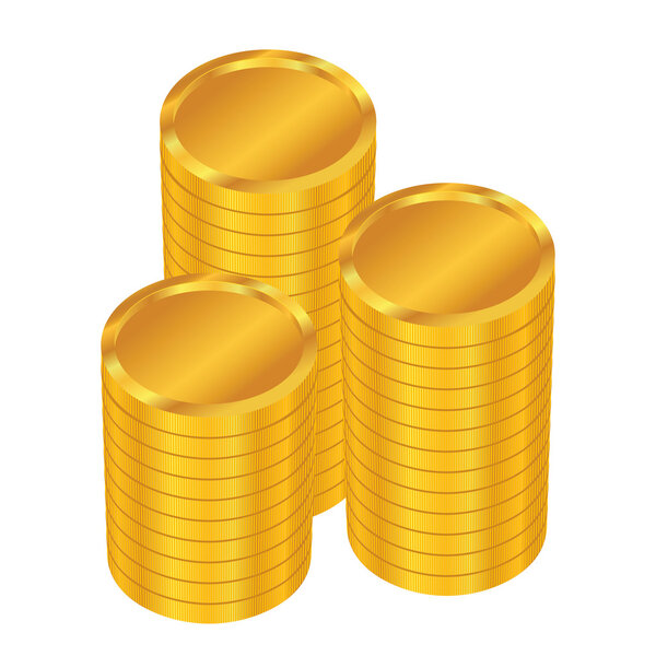 Stacks of Golden Coins