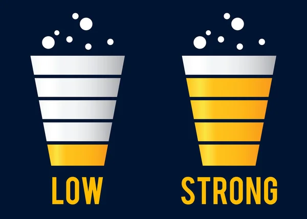 ビール カップ低と強い信号 — ストックベクタ