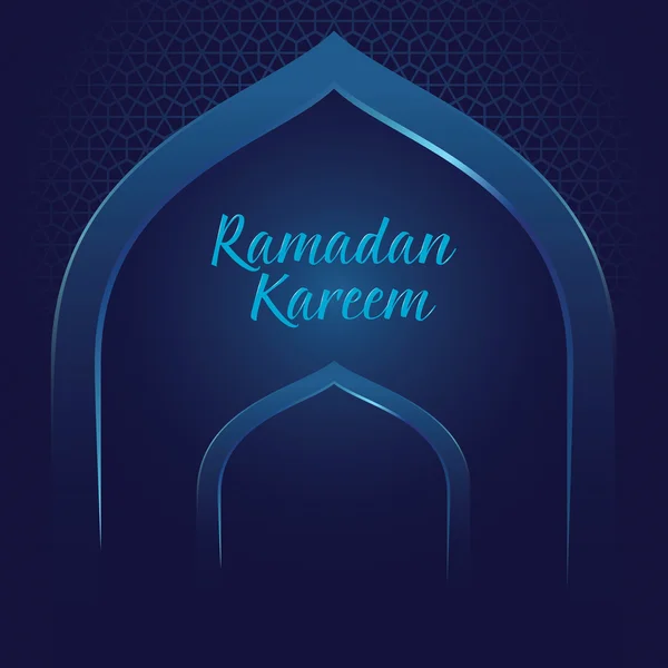 Ramazan Kareem cami kapısı ve Arapça süsleme arka plan ile — Stok Vektör