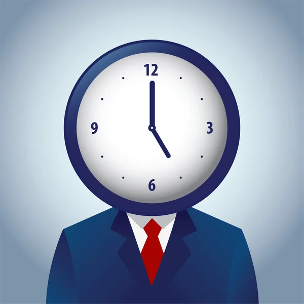 Επιχειρηματία με ένα ρολόι ως το κεφάλι του — Διανυσματικό Αρχείο