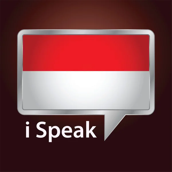 Bandera de Indonesia dentro de una burbuja de discurso — Vector de stock