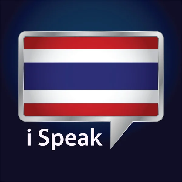 Bandera de Tailandia dentro de una burbuja de discurso — Vector de stock