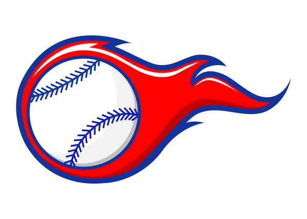 Baseball z płomieni ikonę symbolu — Wektor stockowy