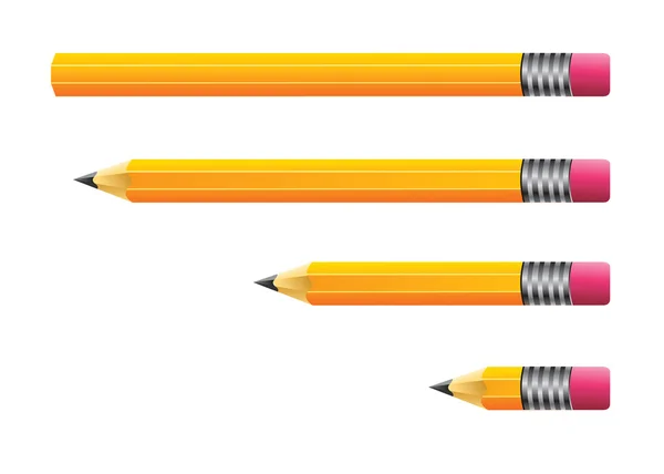 Crayons de différentes longueurs et tailles — Image vectorielle