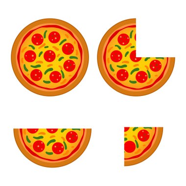 Lezzetli İtalyan Pizza tüm ve dilimlenmiş