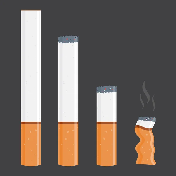 Cigarettes In Different Stages — Stock Vector