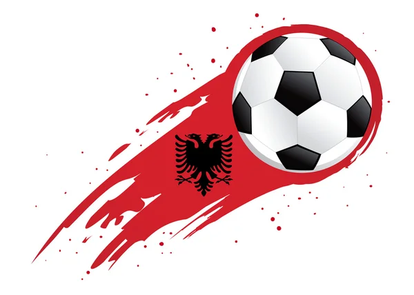 足球与抽象阿尔巴尼亚徽章背景 — 图库矢量图片