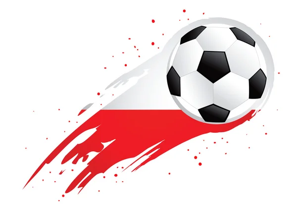 Ballon de football avec fond abstrait Pologne Insignia — Image vectorielle