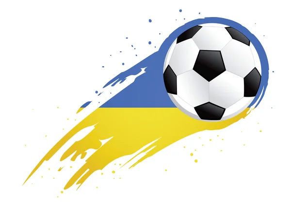 Ballon de football avec fond abstrait Ukraine Insignia — Image vectorielle